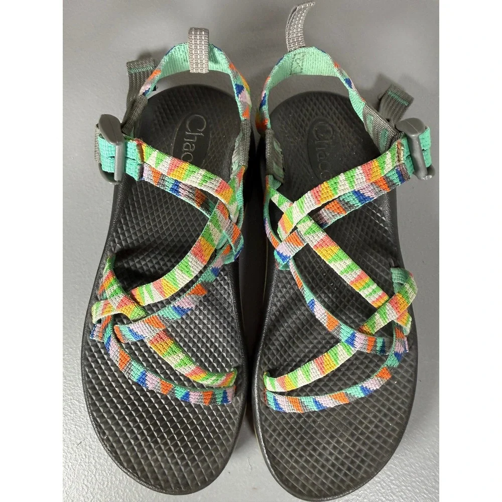 Chaco Kids Z1 Ecotread Multi Color Geometric Strappy Sandals J180234 Size 4